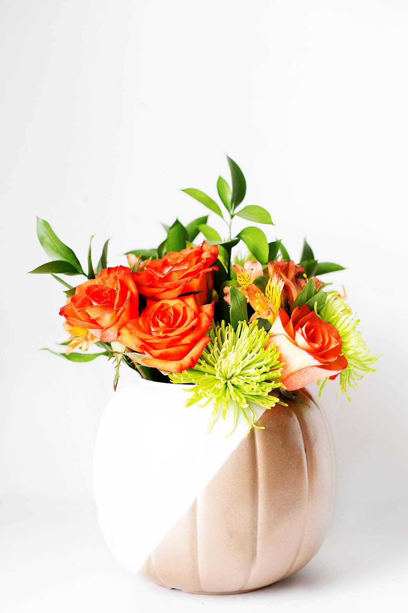 DIY Pumpkin Vase with a Plastic Pumpkin